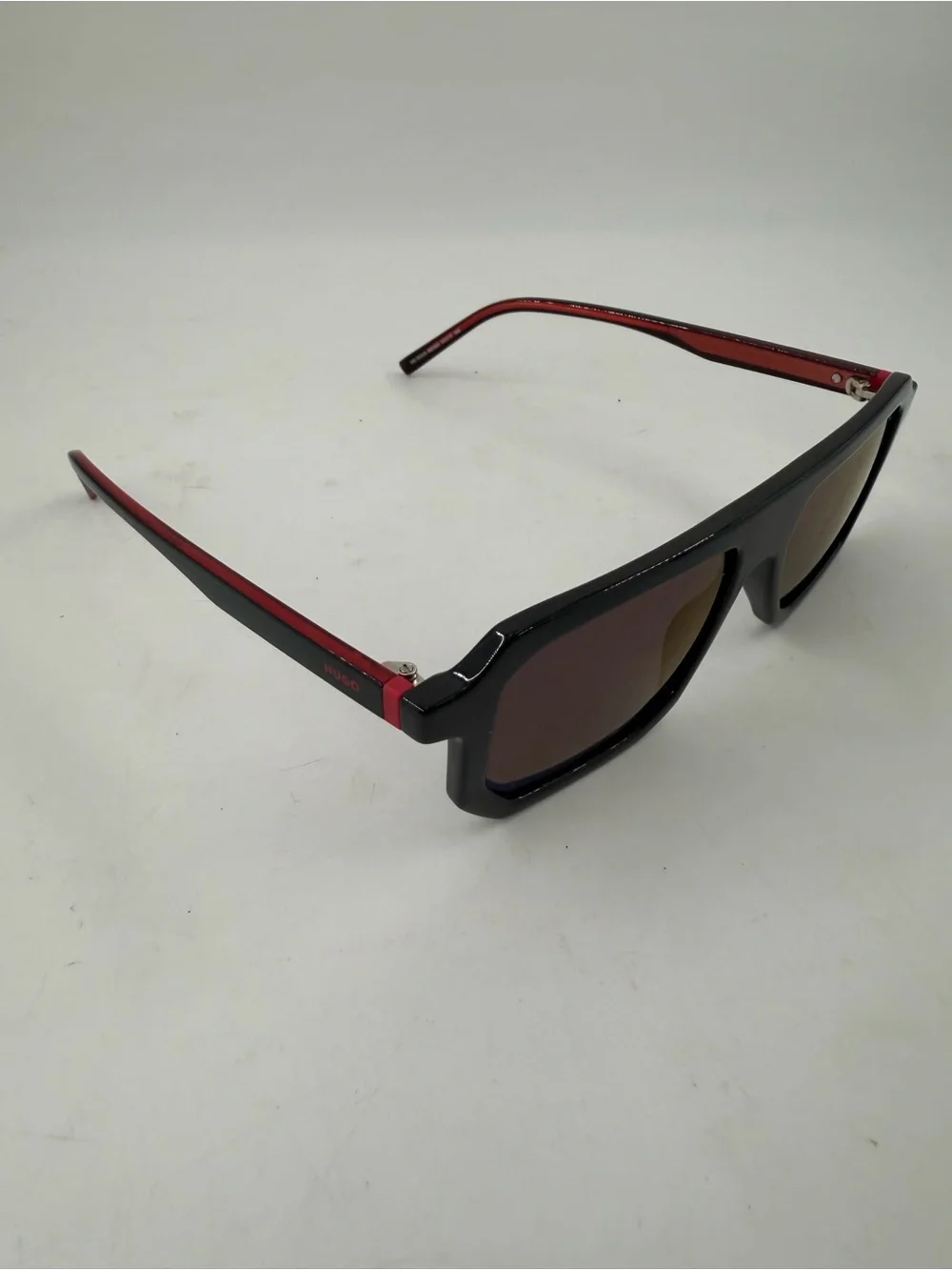 Hugo Boss Men’s HG 1312/S Black Red Rectangular Sunglasses 53 17 145